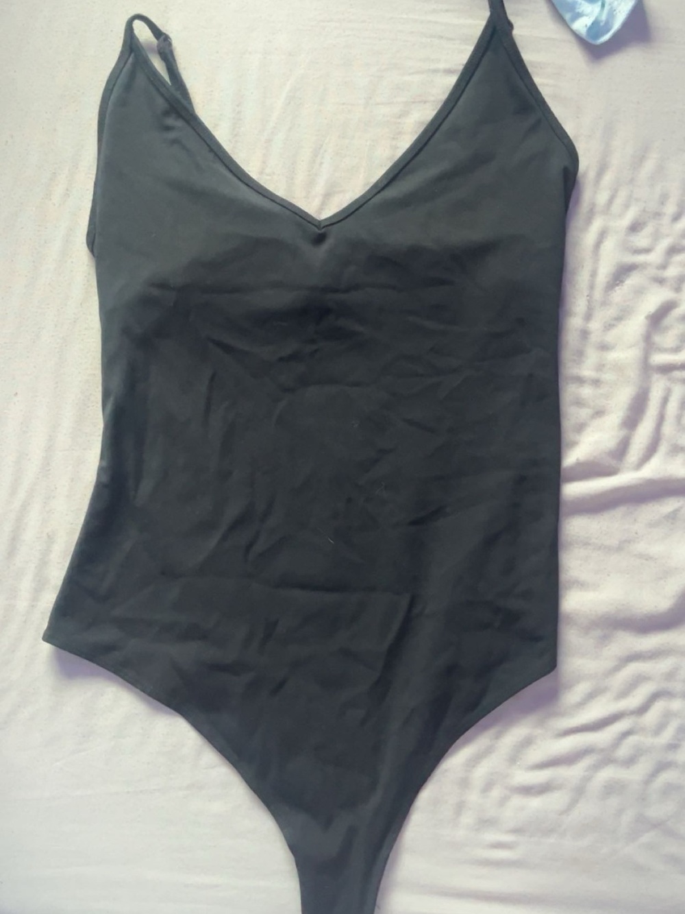 Garage Black V-Neck One-Piece Swimsuit